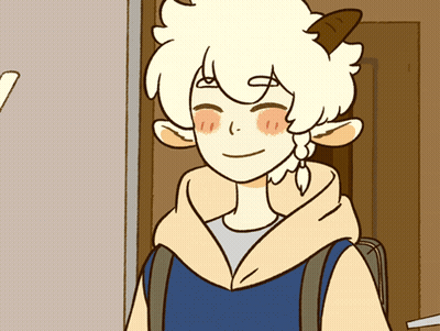 Cartoon Boy With Horns And Braided Hair GIF