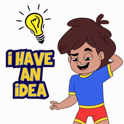 Cartoon Boy With Light Bulb And I Have An Idea GIF