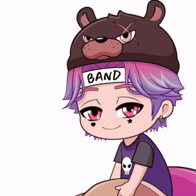 Cartoon Boy With Purple Hair And Headband GIF