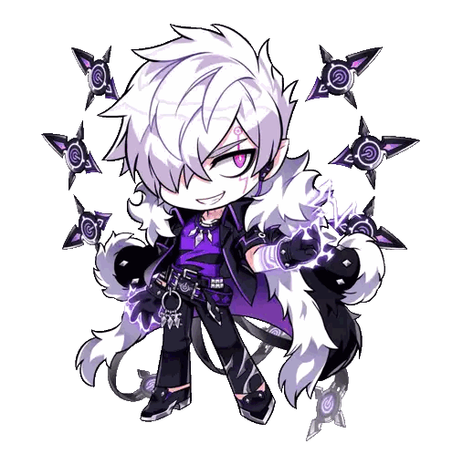 Cartoon Boy With Purple Hair And Jacket Sticker
