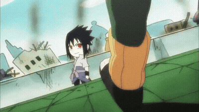 Cartoon Boy With Red Eyes Standing Next To Another Boy GIF