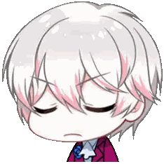 Cartoon Boy With White And Pink Hair Sticker