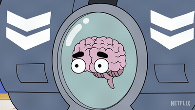 Cartoon Brain In Glass Container Netflix GIF