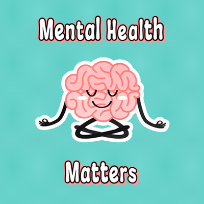 Cartoon Brain Meditating Mental Health Matters GIF
