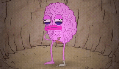 Cartoon Brain With Purple Eyes GIF