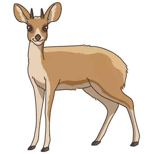 Cartoon Brown Deer With Horns Sticker