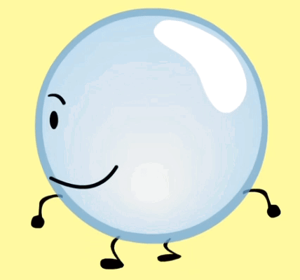 Cartoon Bubble With Face On Yellow Background GIF