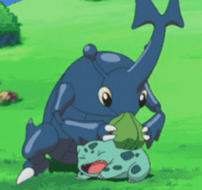 Cartoon Bug Eating Green Plant GIF