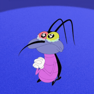 Cartoon Bug With Number 8 Eyes On Blue GIF