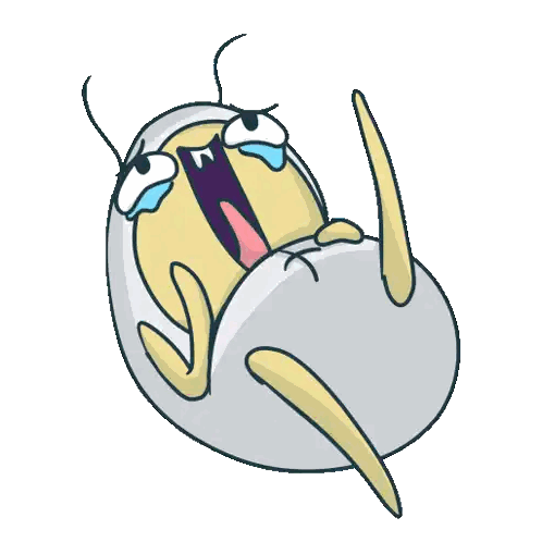 Cartoon Bug With Open Mouth And Tears Sticker