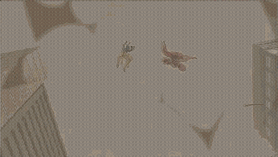 Cartoon Building Destroyed With Smoke GIF