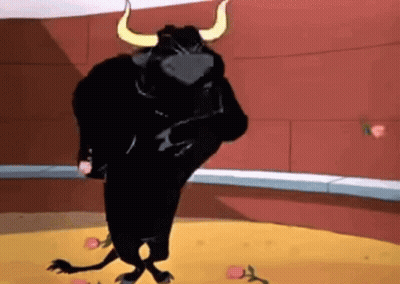 Cartoon Bull With Horns GIF