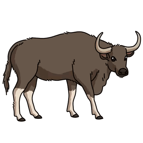 Cartoon Bull With Long Horns Sticker