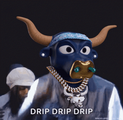 Cartoon Bull With Pacifier Saying Drip Drip Drip GIF