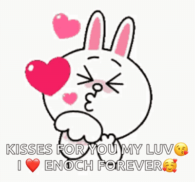 Cartoon Bunny Blowing Heart Kisses For You GIF