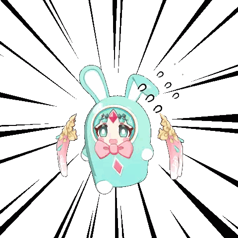 Cartoon Bunny Character With Bow Tie And Wings Sticker
