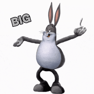 Cartoon Bunny Dancing Big Chungus You Sussy Amongus GIF
