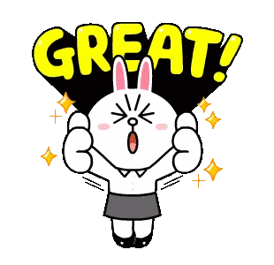 Cartoon Bunny Giving Thumbs Up Great Sticker