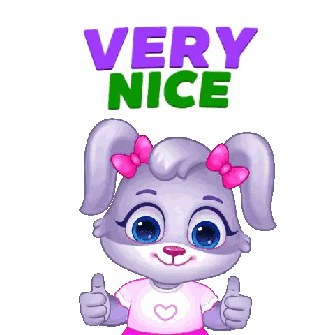 Cartoon Bunny Giving Thumbs Up Very Nice Sticker