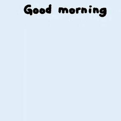 Cartoon Bunny Good Morning With Sun And Clouds GIF