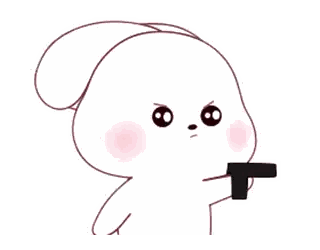 Cartoon Bunny Holding Gun Sticker