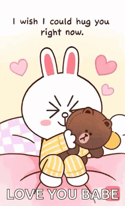 Cartoon Bunny Holding Heart Saying I'm Sending You This Video GIF
