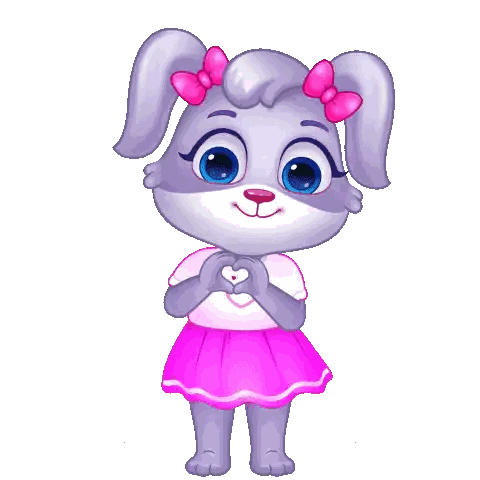 Cartoon Bunny Holding Red Heart Sticker
