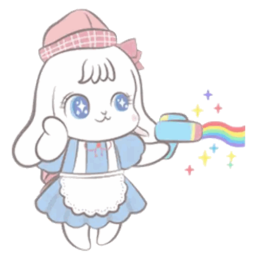 Cartoon Bunny Holding Water Gun Sticker