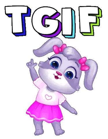 Cartoon Bunny In Pink Skirt Tgif Sticker