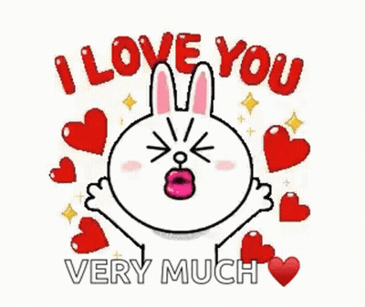 Cartoon Bunny Saying I Love You GIF