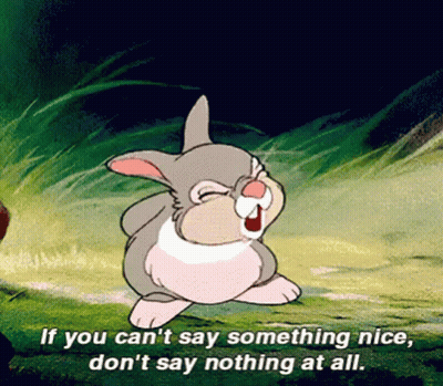 Cartoon Bunny Saying If You Can't Say Something Nice GIF