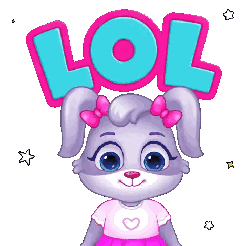 Cartoon Bunny Saying LOL Sticker