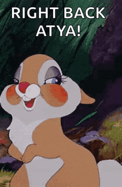 Cartoon Bunny Saying Right Back At Ya GIF