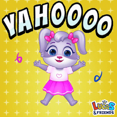 Cartoon Bunny Saying Ya Hoo GIF