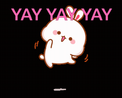 Cartoon Bunny Saying Yay GIF