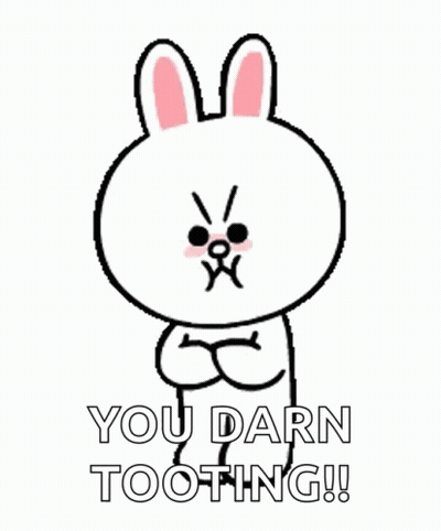 Cartoon Bunny Saying You Darn Tooting GIF