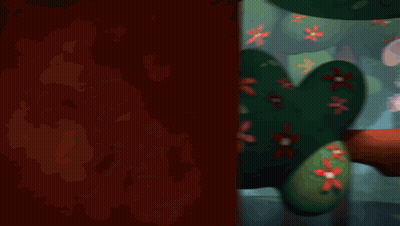 Cartoon Bunny Sitting On Tree Branch With Flowers GIF