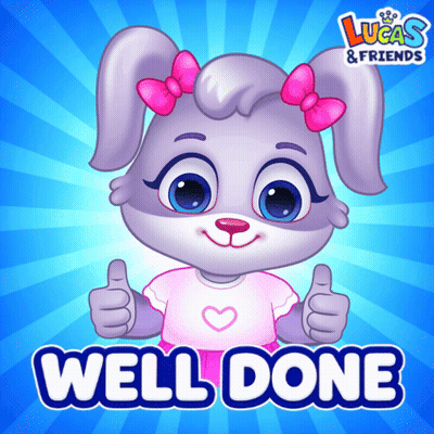 Cartoon Bunny Thumbs Up Saying Well Done GIF