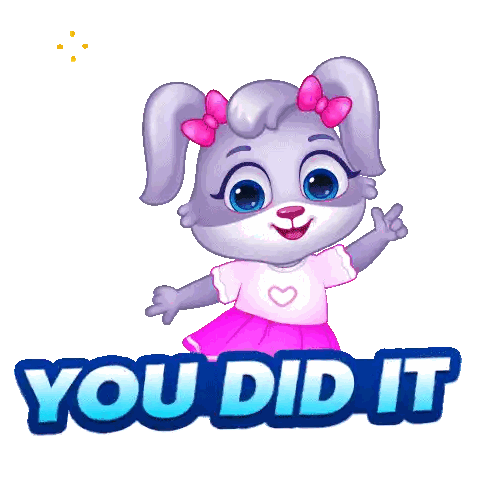 Cartoon Bunny Thumbs Up You Did It Sticker