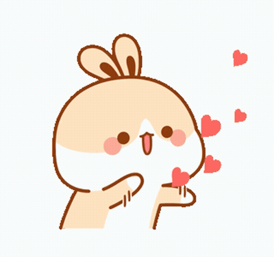 Cartoon Bunny With Hearts Around It GIF