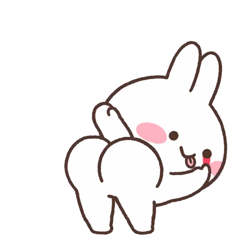 Cartoon Bunny With Yellow Star Sticker