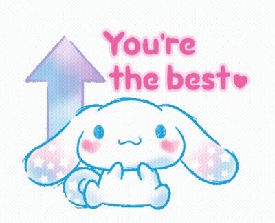 Cartoon Bunny You're The Best Upward Arrow GIF