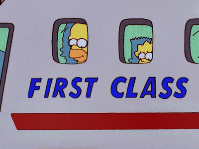 Cartoon Bus Saying First Class Bus Lines GIF
