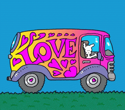 Cartoon Bus Saying Love GIF