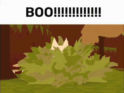 Cartoon Bush With Boo GIF
