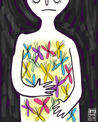 Cartoon Butterflies In My Stomach GIF