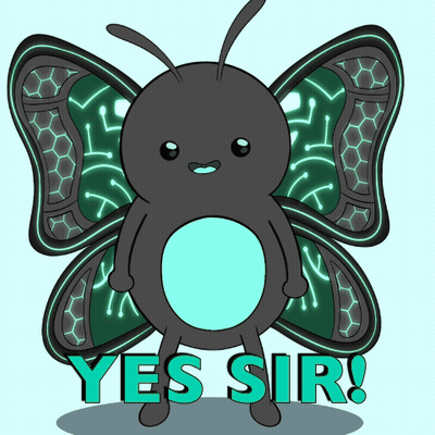 Cartoon Butterfly Saying Yes Sir GIF