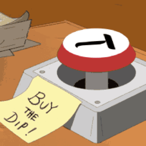 Cartoon Button Buy The Dip GIF