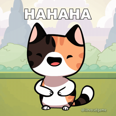 Cartoon Calico Cat Laughing Hahaha GIF