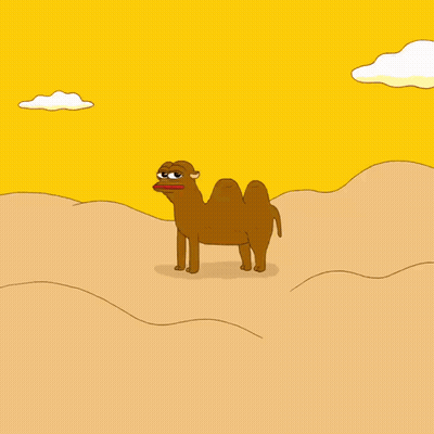 Cartoon Camel With Red Mouth GIF